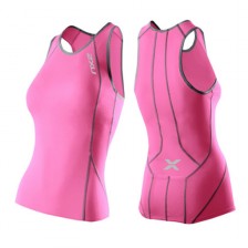 2XU Perform dames triathlon singlet roze
